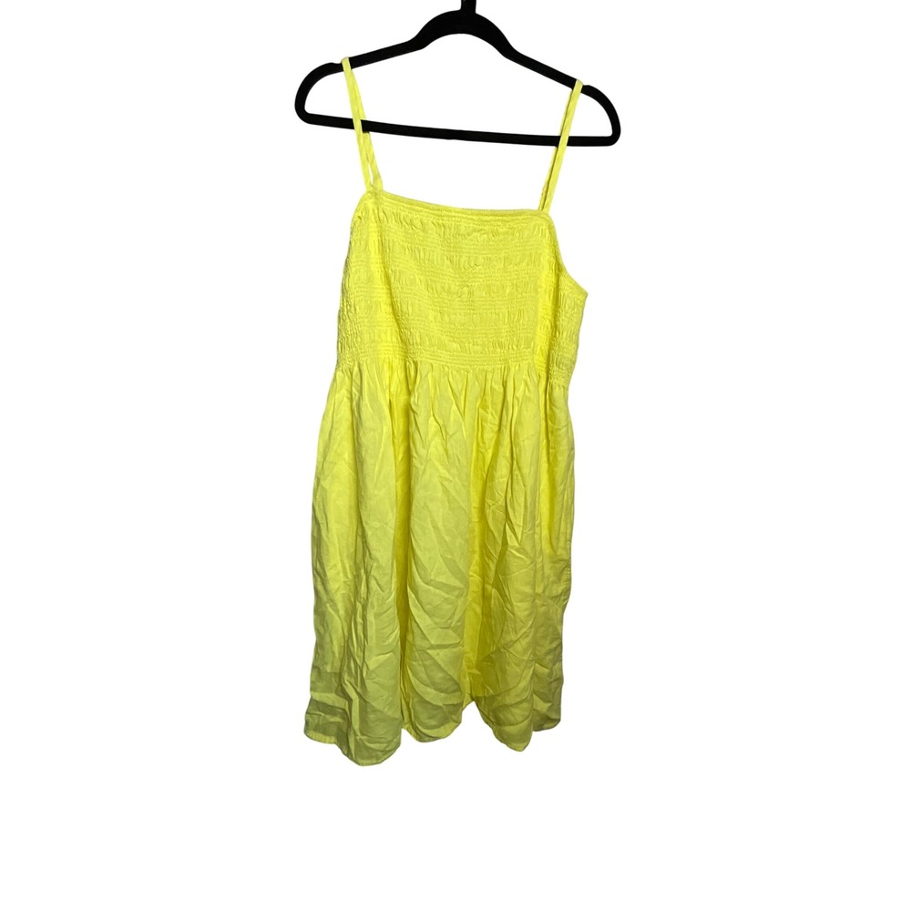 Universal Thread Yellow Dress Women's  Smocked Casual Summer - Picture 2 of 9